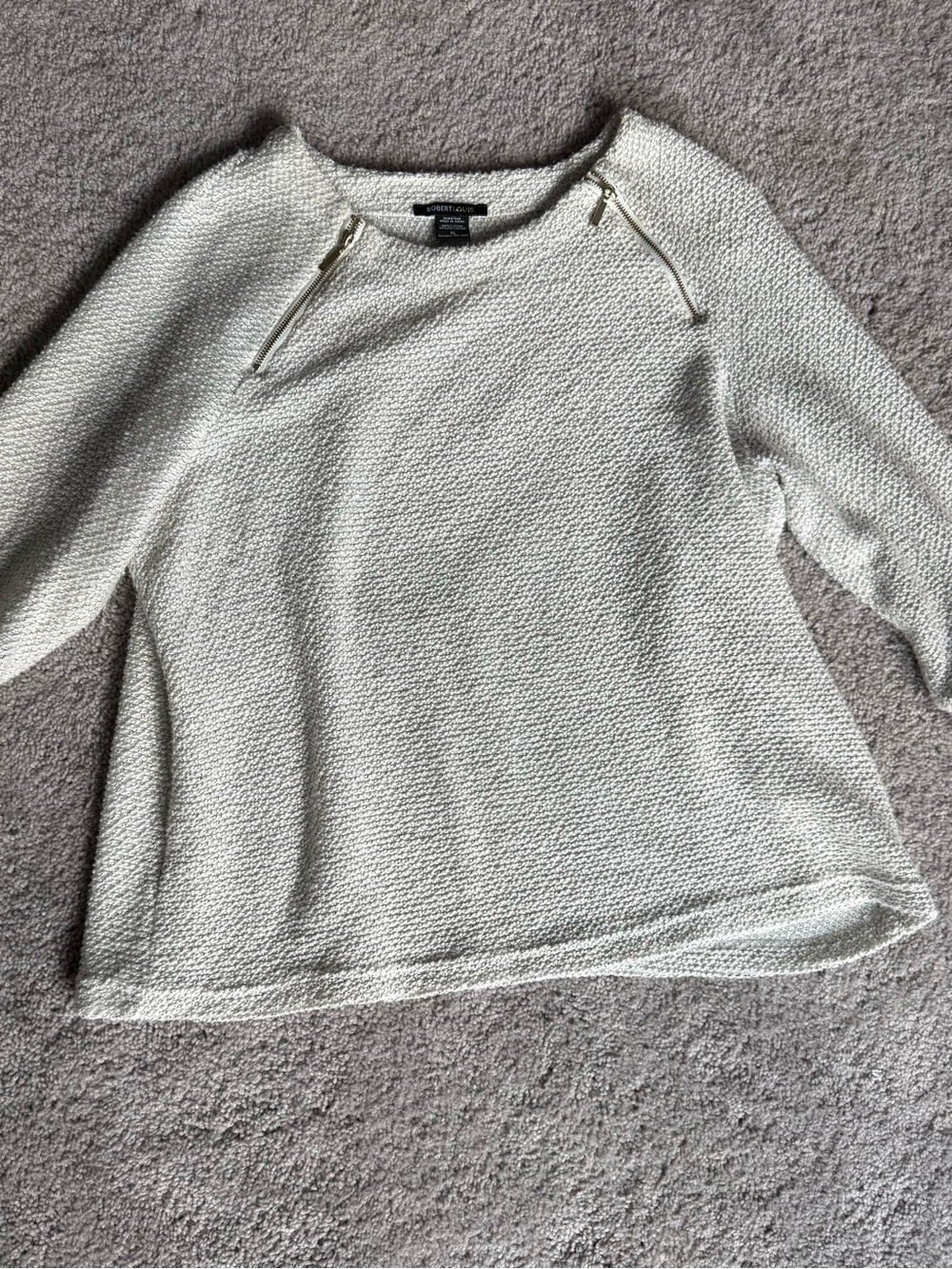 Robert Louis Cream Textured Knit Sweater